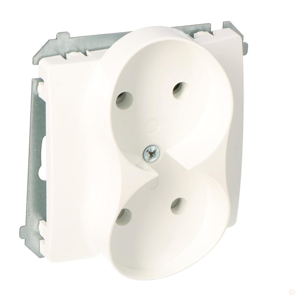 Double Socket Without Grounding BMG2M.01/11 Basic Module White