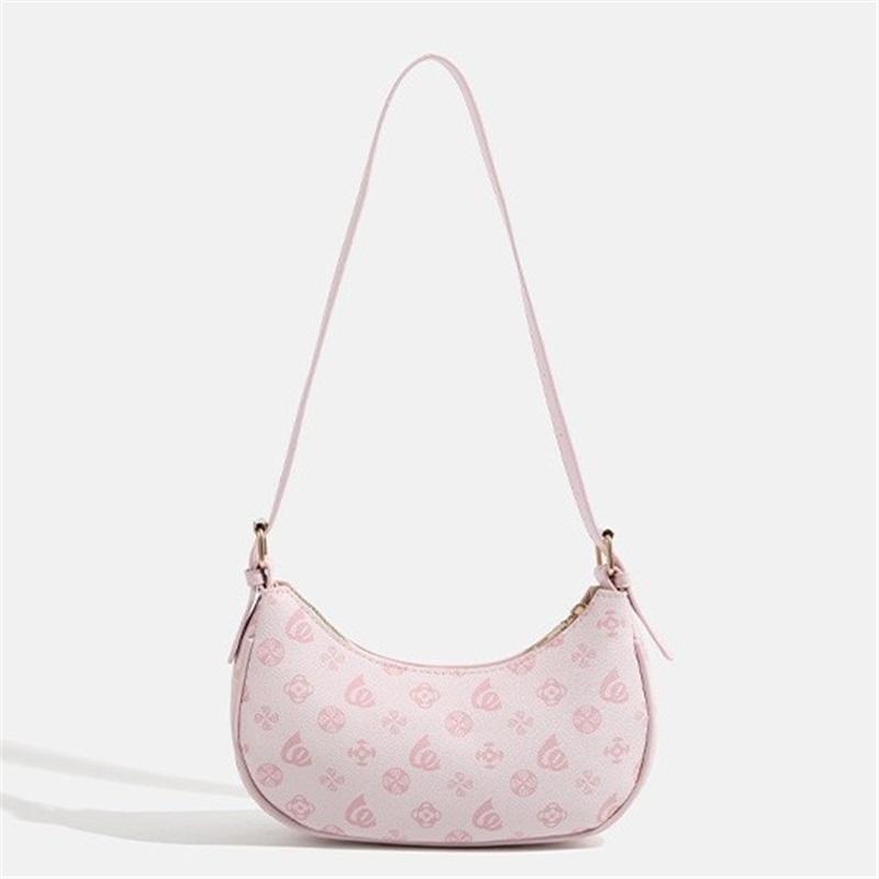 New Fashion Moon Shape Print Ladies Underarm Purse, Chic All-Match Multiway Top Handle Shoulder Bag For Daily Outfit