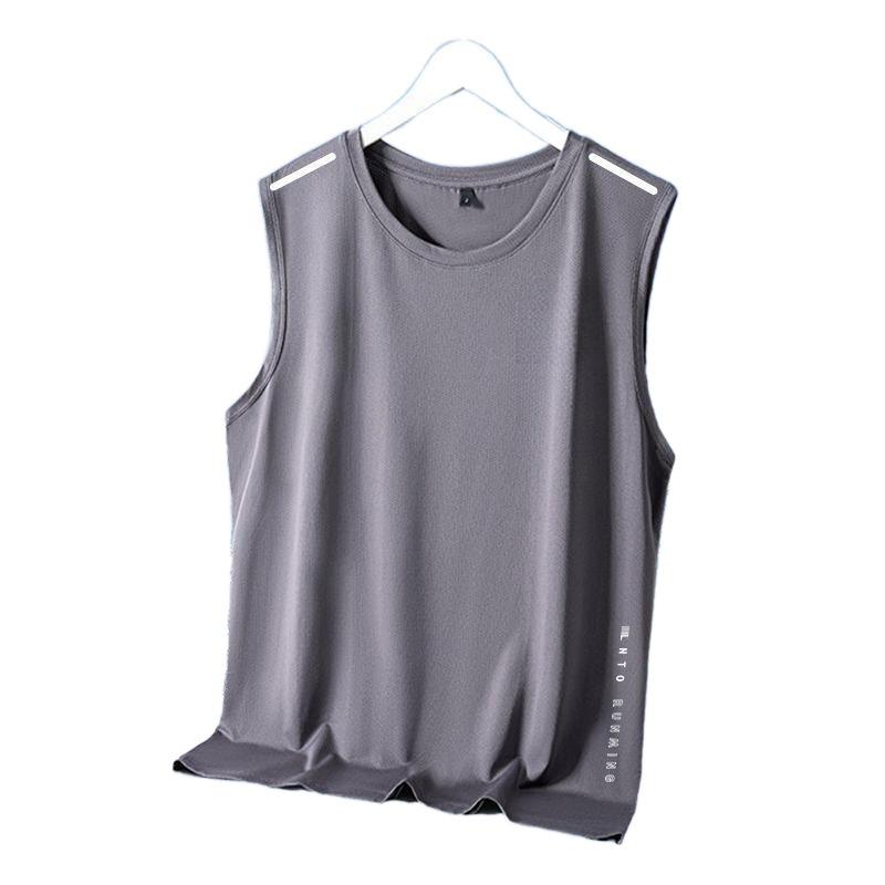 Quick Ship Men's Ice Silk Loose Fit Tank Top - Plus Size, Summer Thin, Fitness Racerback, Sleeveless