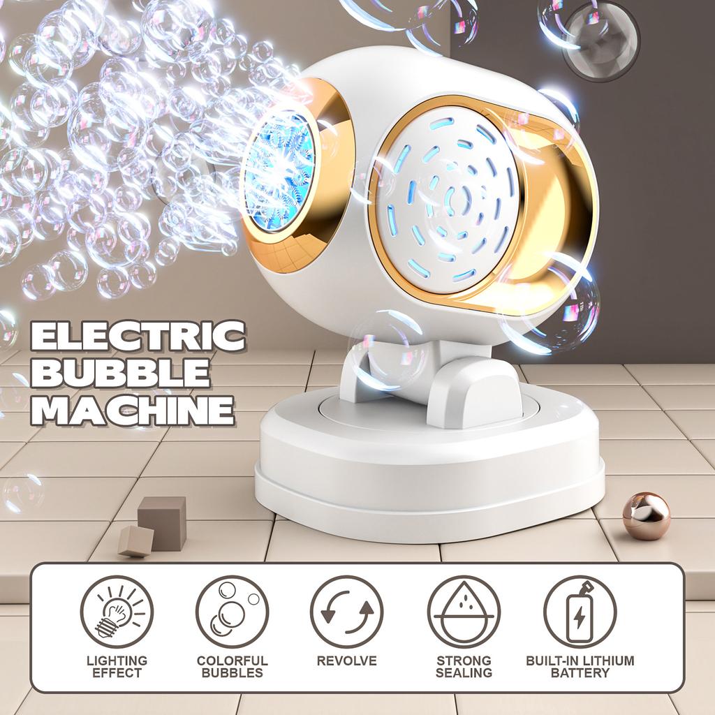 12 Hole Stage Bubble Machine Electric Rotating Automatic Lights Soap Blowing Maker Kids Outdoor Toys Wedding Party Game Gifts