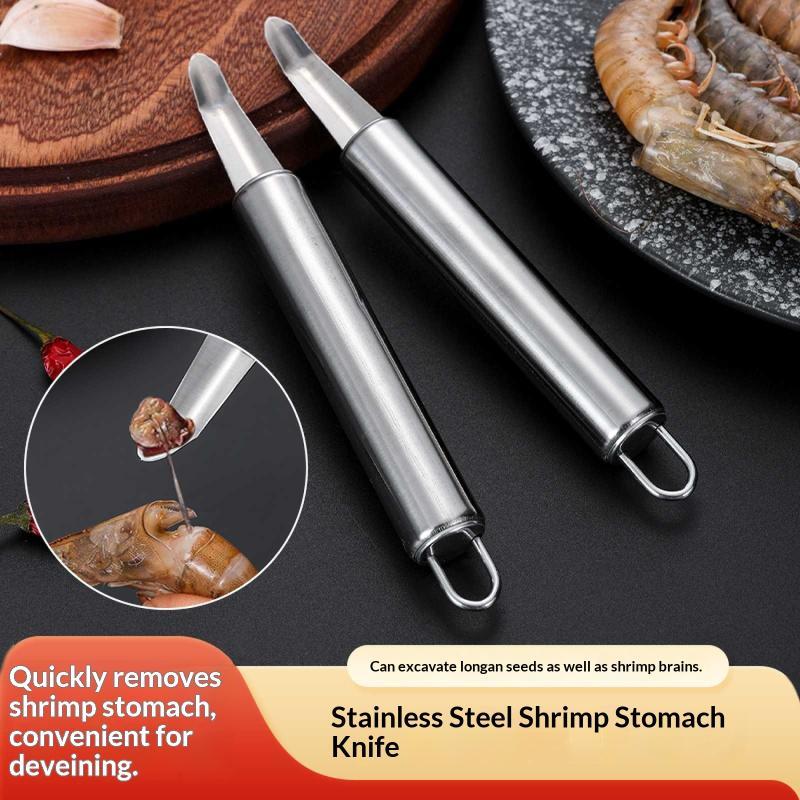 Stainless Steel Shrimp Back Opening Deveiner Tool Sharp Tip Easy Grip Handle for Home Kitchen Seafood Peeling Use