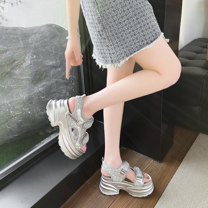 Women's Roman Sandals with Astronomical Optical Shoes, Casual and Comfortable Thick Sole Height Increase, Summer, 2025