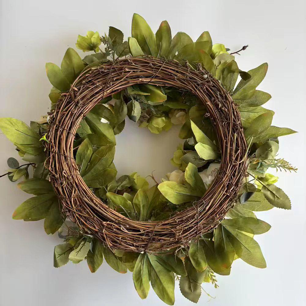 40cm Nordic Silk Rose Peony Wreath for Wedding & Home Wall Decoration
