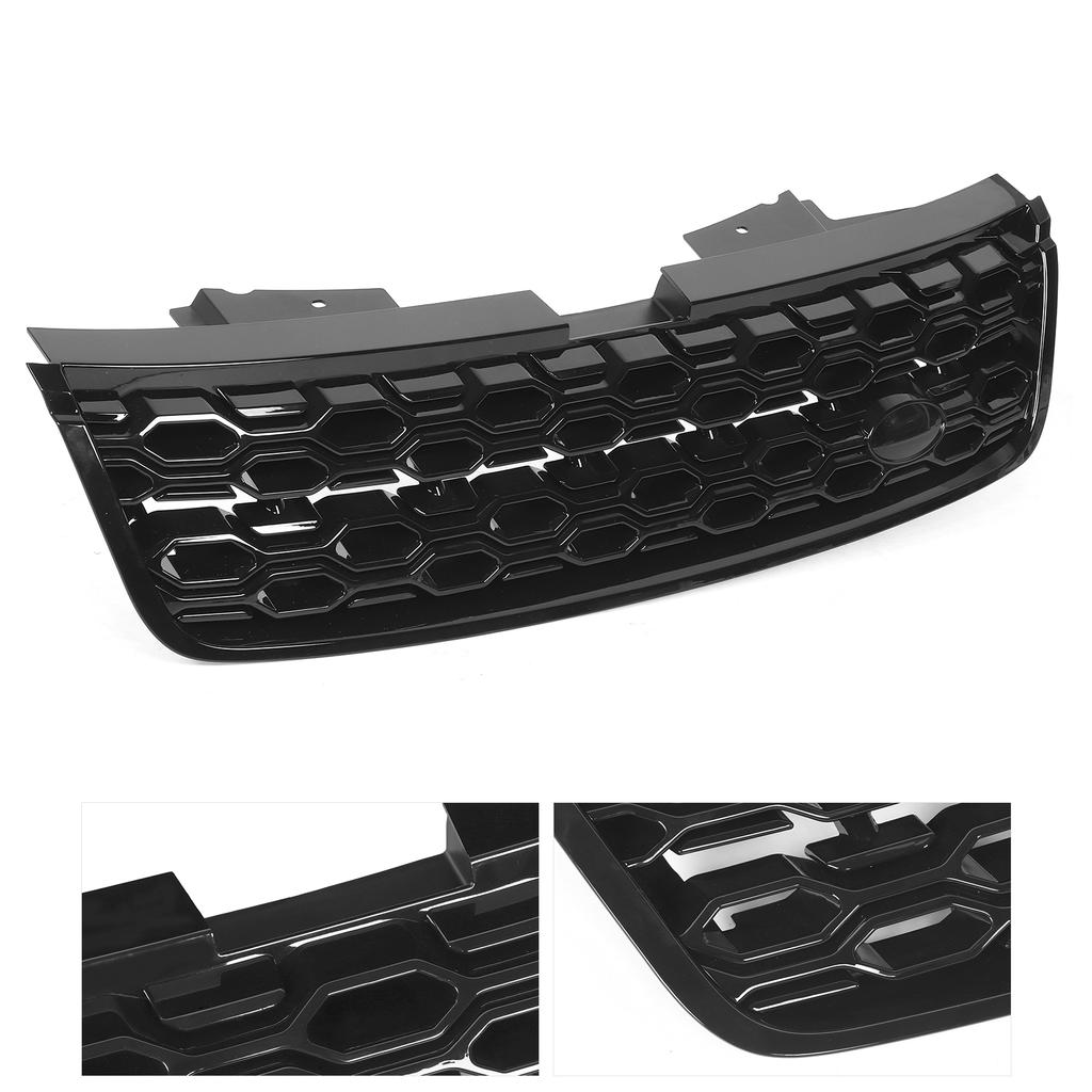 Front Bumper Mesh Grille Honeycomb Grill Piano Black Fit for Land Rover Discovery Sport 2020‑2021
