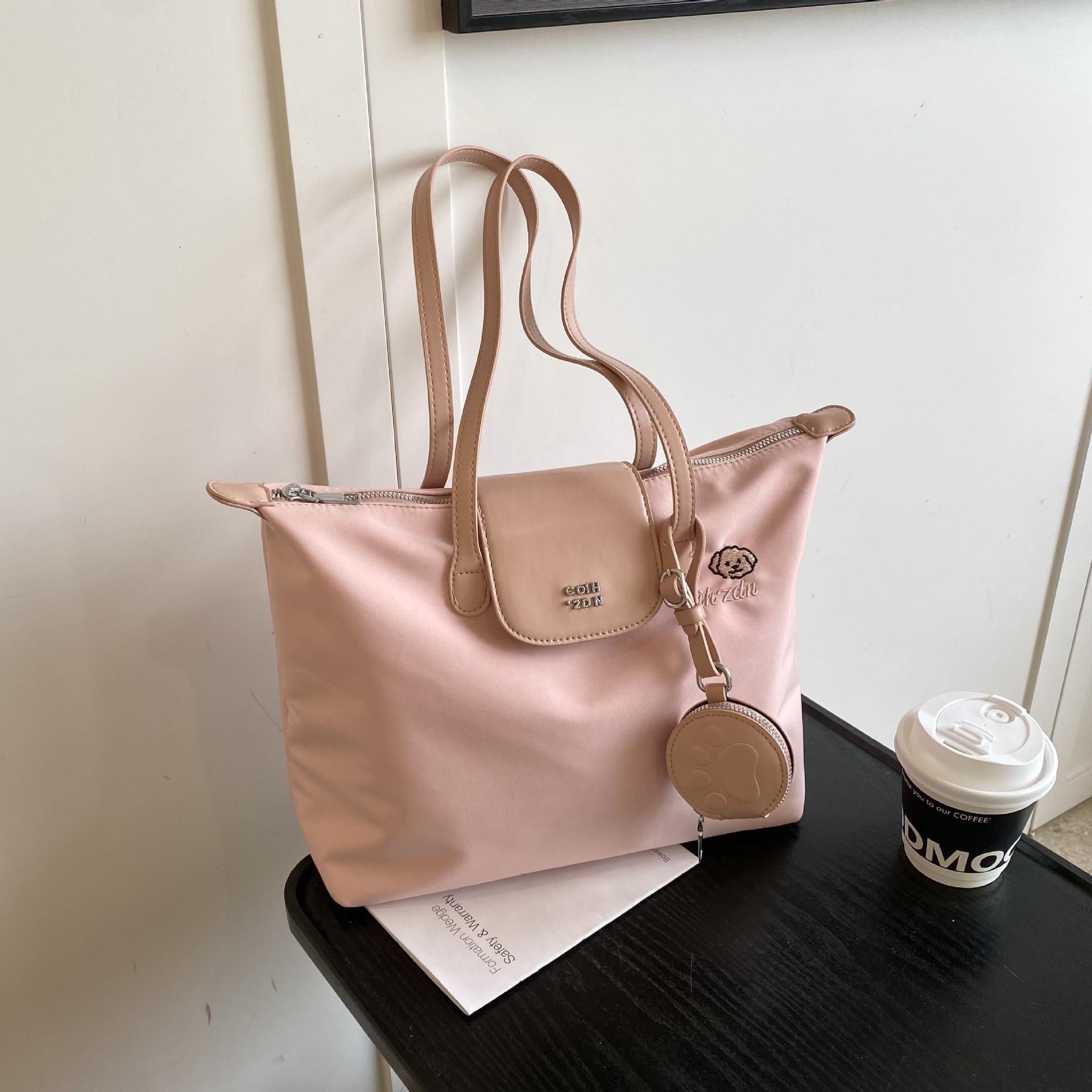 

Trendy fashion shoulder handbag lady temperament tote bag work commuter women s armpit bag розовый