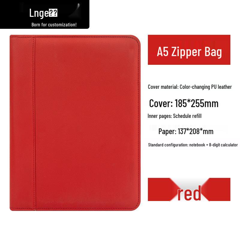 A5 Retro Leather Zipper Binder: Multifunctional Loose-leaf Notebook with Detachable A6 Section