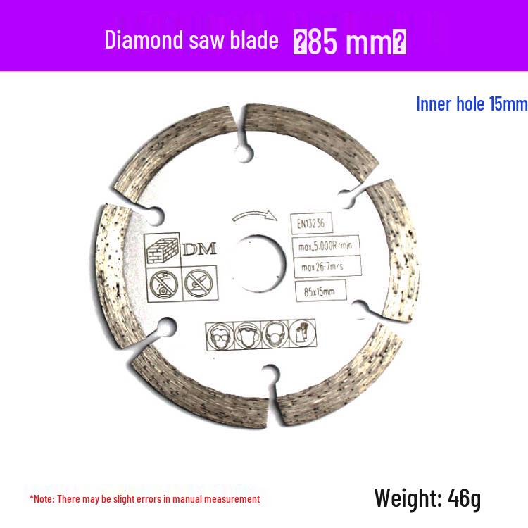 3" Mini Electric Circular Saw Blade for Wood, Plastic & Metal, Diamond Grinding Wheel, 85x10x12mm