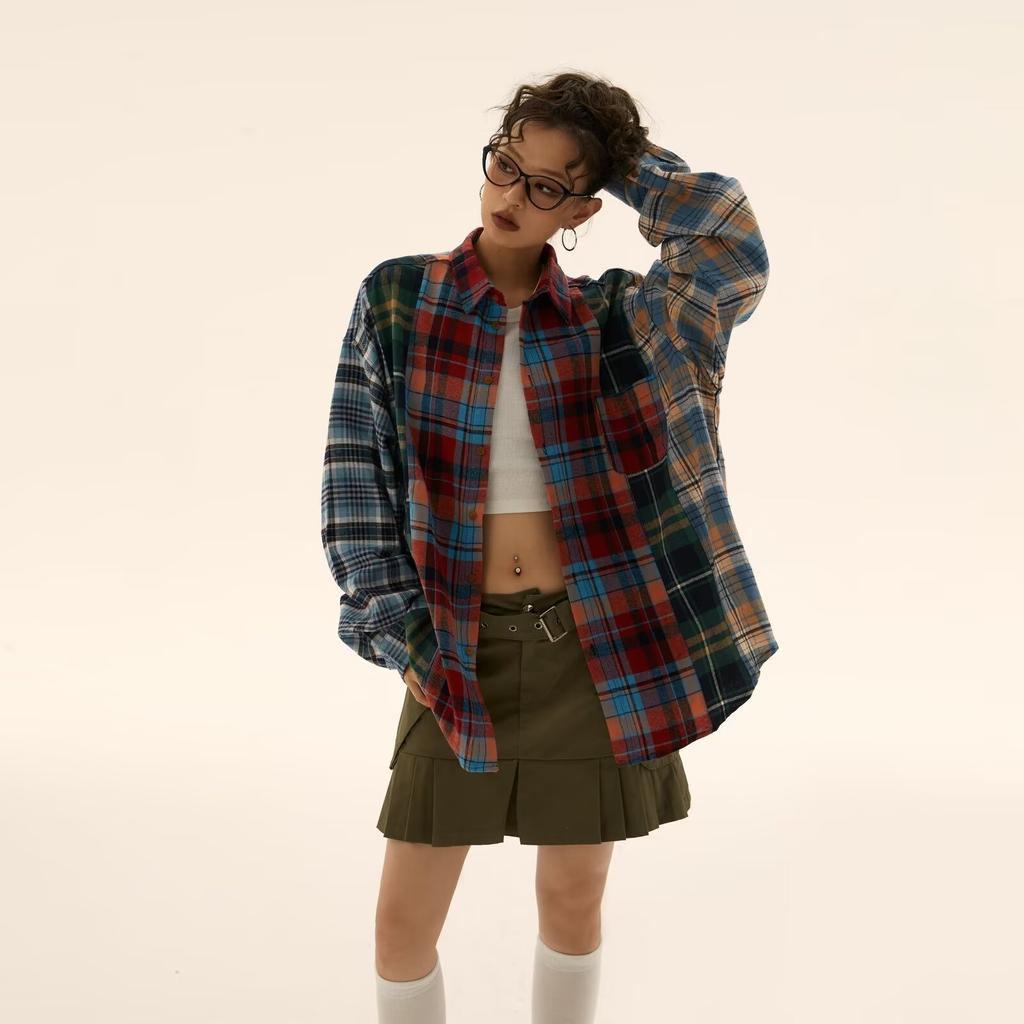 2024 Letter Long Sleeve Shirt Japanese Hong Kong Style Ins Loose Shirt Boys Summer Trendy Versatile Casual Coat