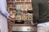 GLASS PROTECTIVE PLATE FOR STOVE 90X52 MOSAIC