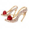 Women Fashion Vintage Creative Crystal Shoes Shape Diamond Alloy Brooch Pin Clothes Decoration Accessories Garment Accessories