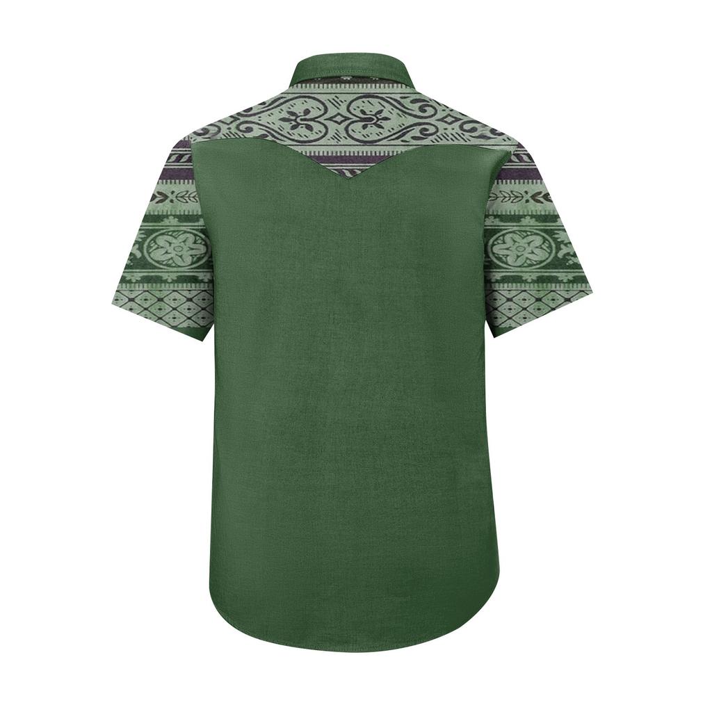 Men'S Fashionable Lapel And Shoulder Length Short Sleeved Casual Top