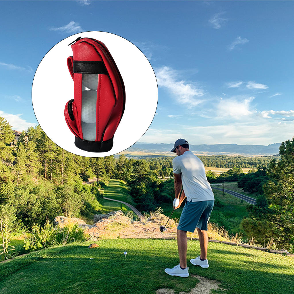 Cheap Golf Balls Bag PU Leather Universal for Men Sport Sports Gym