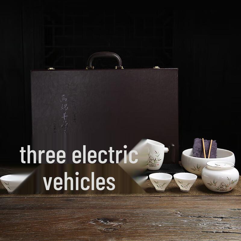 Chaxun 17-Piece Mutton-Fat Jade Porcelain Tea Set