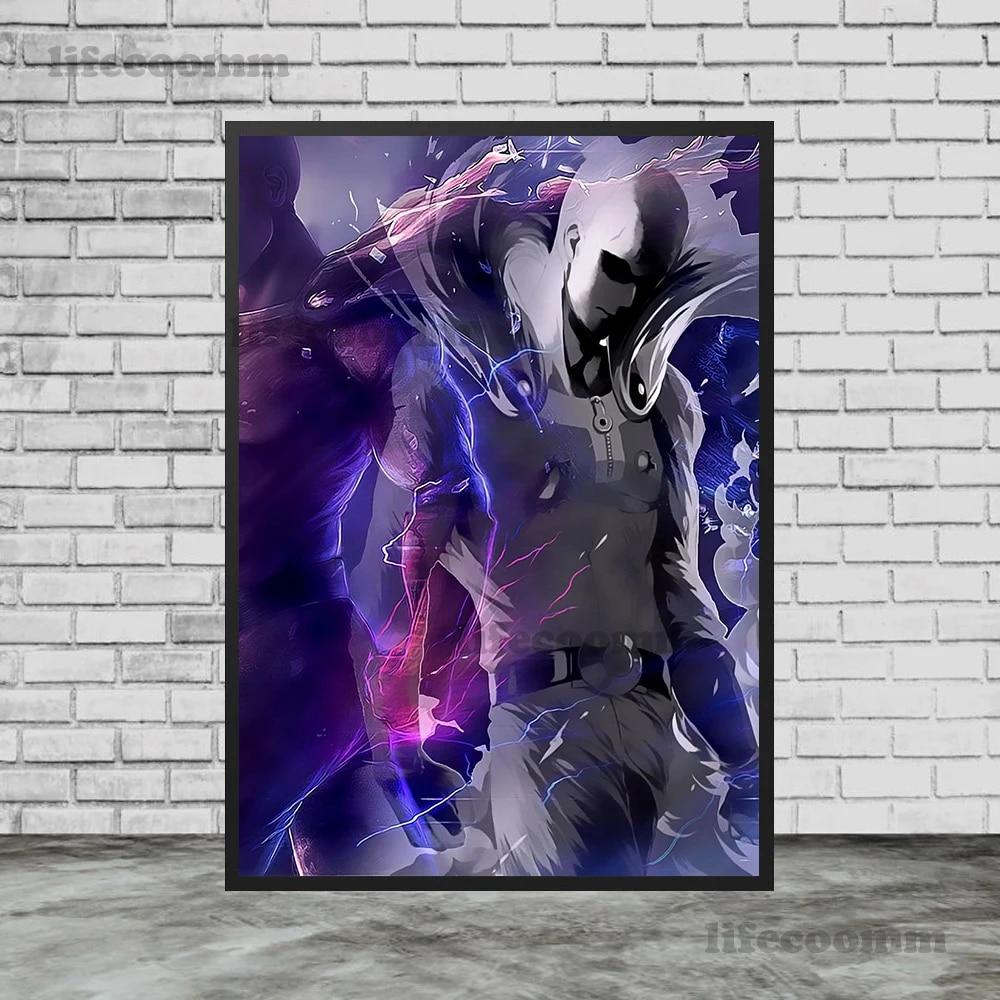 One Punch Man Janos, Saitama Hot Blooded Animație Poster și imprimare Decor Artă de perete Pânză Pictură pentru camera de zi Imprimare artistică fără cadru