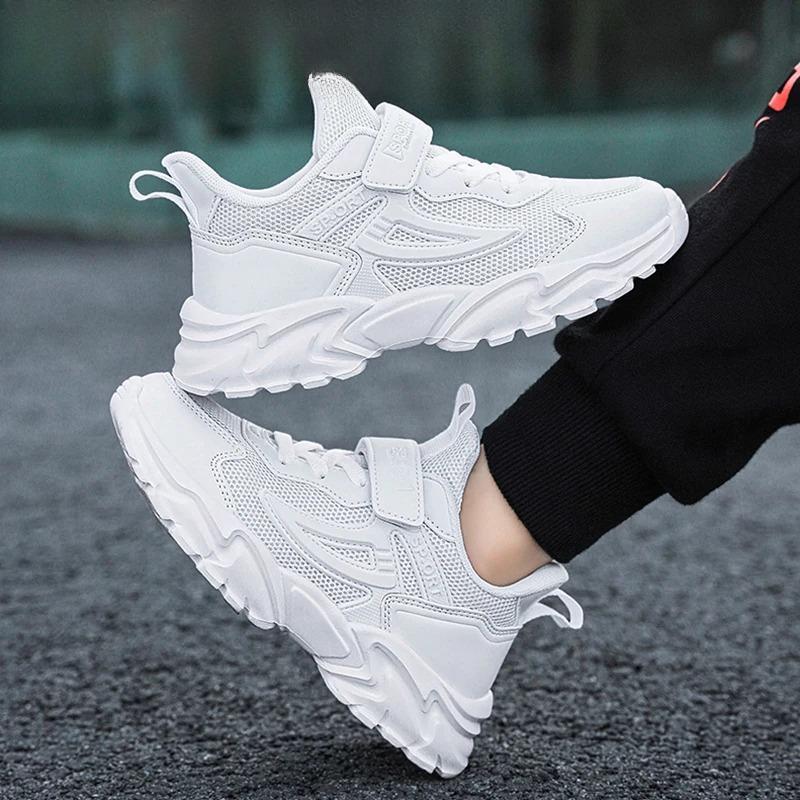 White Kids Sneakers Breathable Lightweight Non-slip Children's Running Shoes for Boys Girls Outdoor Sports Casual Walking