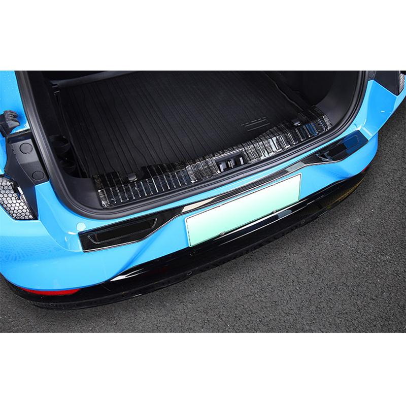 Rear Trunk Protector For Ford Mustang Mach-E -  Stainless steel Black Brushed Rear Sill Scuff Plate Cover Guards