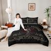 Quilt Cover Set with Pillowcases Rock N Roll Maverick Skull Roses I Did It My Way Rock College Dorm Decor