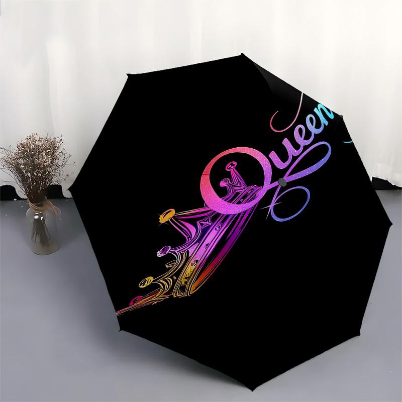 1pc Queen Crown Sparkle Umbrella with Plastic Handle,Suitable for All Seasons UmbrellaPT480