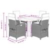 VidaXL Garden Dining Set with Cushions 5 Pcs, Table and Chairs with Adjustable Backrest, Outdoor Patio Furniture 3212332