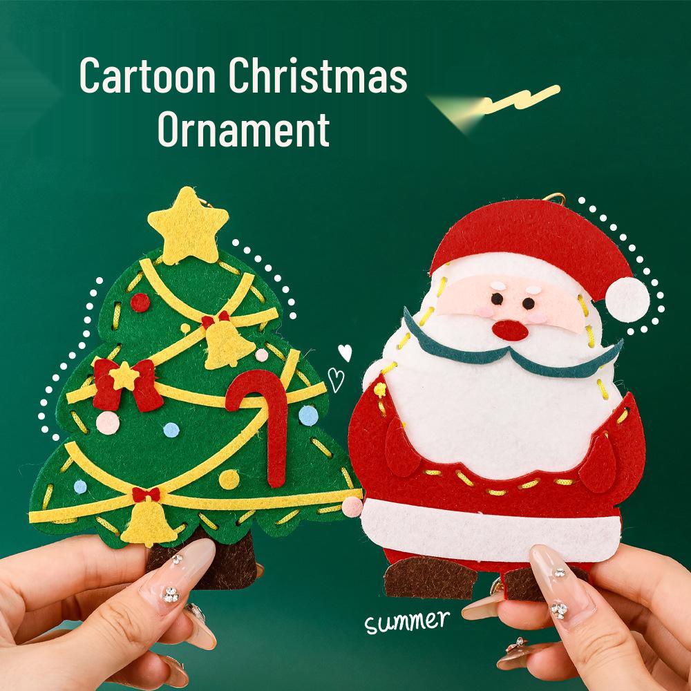 Adorable DIY Christmas Felt Ornaments & Cartoon Keychains for Kids