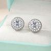 Womens Sterling Cubic Zirconia Stud Earrings Full Pave Round Design Elegant Daily Wear Jewelry
