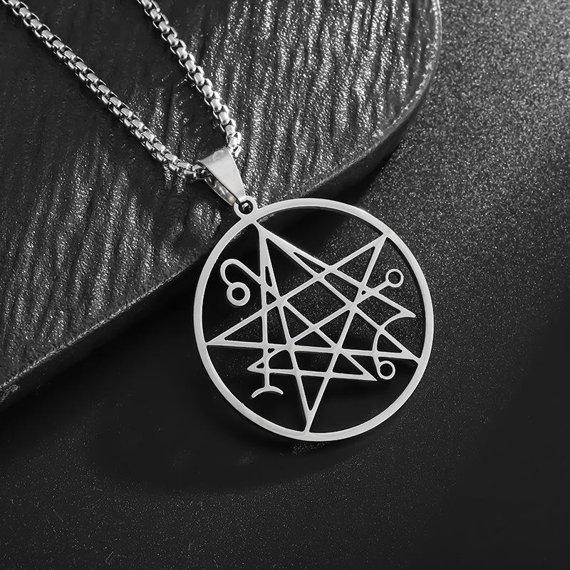 European and American Fashion Necklace Stainless Steel Pendant Satan Death Economics Casual Necklace