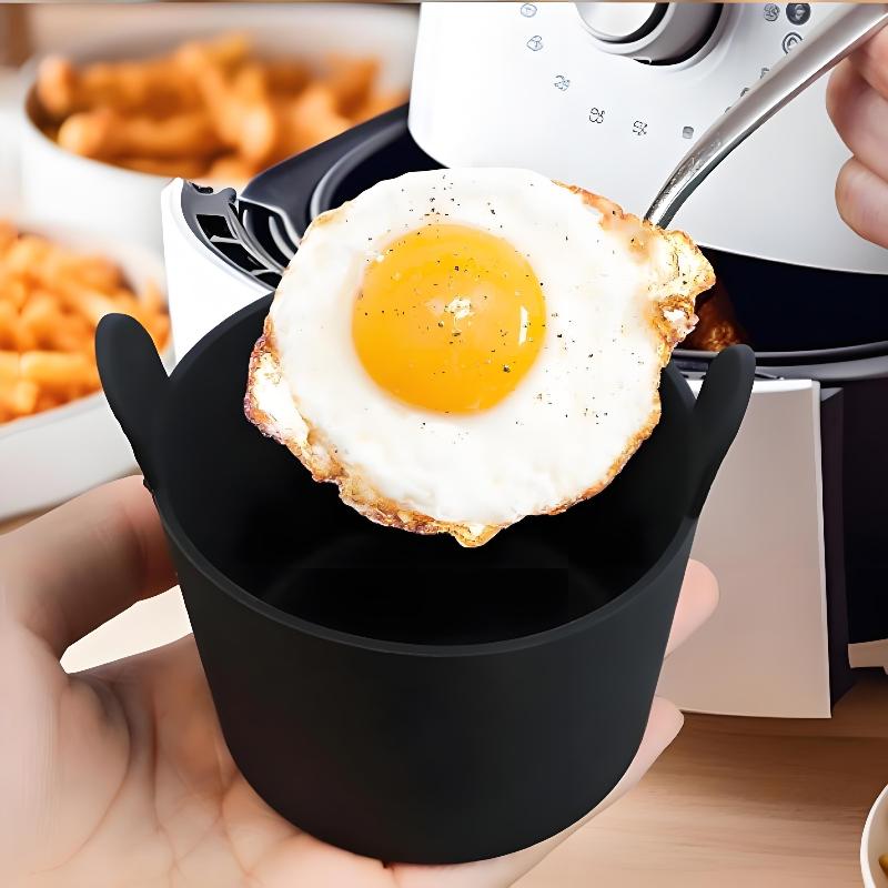 4Pcs Reusable Nonstick Silicone Ramekins Easy Release Air Fryer Muffin Cups Egg Baking Molds for Camping Baking