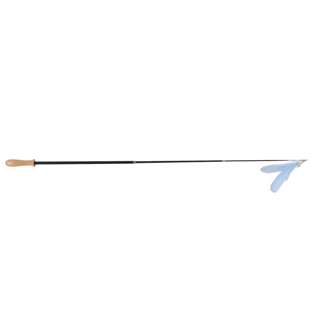 Cat Teaser Wand Retractable Interactive Cat Feather Toy with Bell for Cat KittenBlue