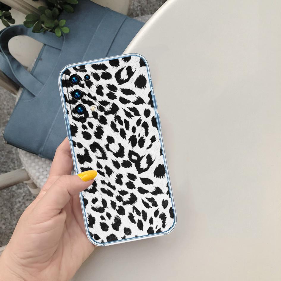 PP51 Pink Leopard Soft Shell Transparent Phone Case for Motorola Moto G7 G8 G9 G84 G85 G73 G24 G15 Z2 Play Power Plus