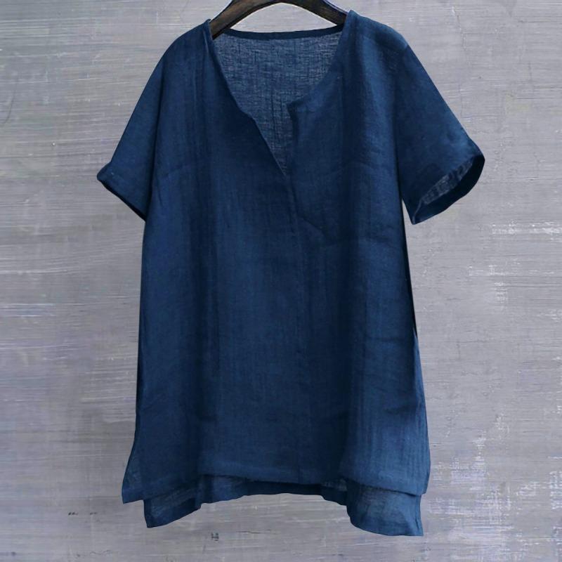 HNXC Women's Fashion Short Sleeve Summer Spring V-Neck Casual Blouses & Shirts Classic Exquisite