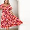 Off Shoulder Dress Women's Clothing Bohemia Floral-Print off-Shoulder Vacation Style Sexy Loose Dress