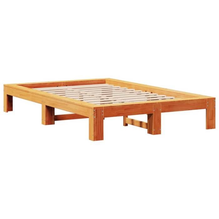 VidaXL Cadre de lit sans matelas cire marron 120x200cm bois pin massif 3308743