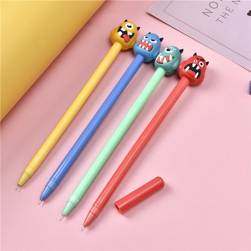 4pcs Ballpoint pen Creative Stationery Set Monster Show Teeth Design Ballpoint Pens Cartoon Water Signature Pens Neutral Ink