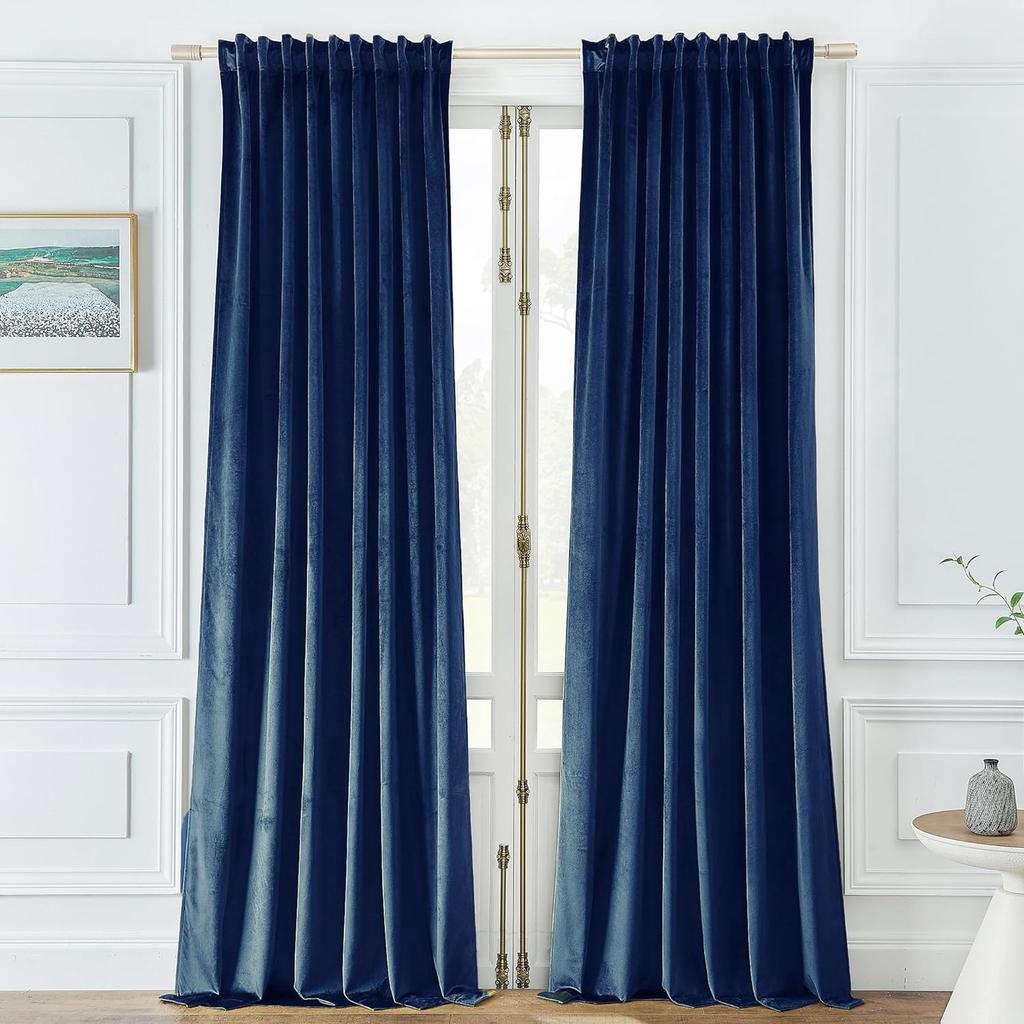 310cm Height 70 - 80 % Lightblocking Livingroom Space Windowpane Velvet Drapes Bedchamber Drapes DrapesSolidColorDrape
