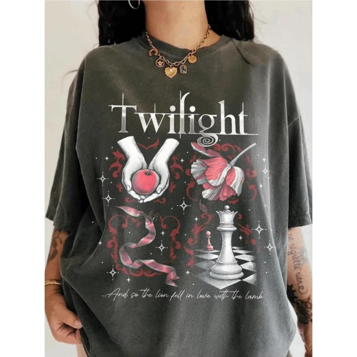 2026 Summer Fashion Trendy Tee Twilight Inspired Shirt Book Cover Aesthetic TShirt Twilight Saga Fan Gift Vampires Wolves Romance Tshirt 4XL