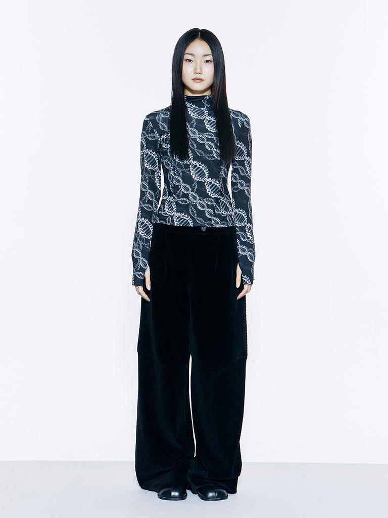 VEGAN TIGER Corduroy Wide Pants (Black)