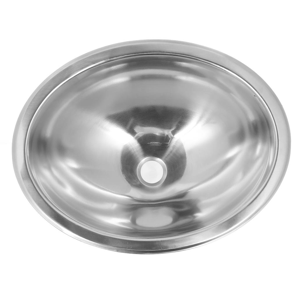 446x346x150mm RV 304 Stainless Steel Sink Oval Round Kitchen Hand Wash Bath Sink with 40mm Sewer