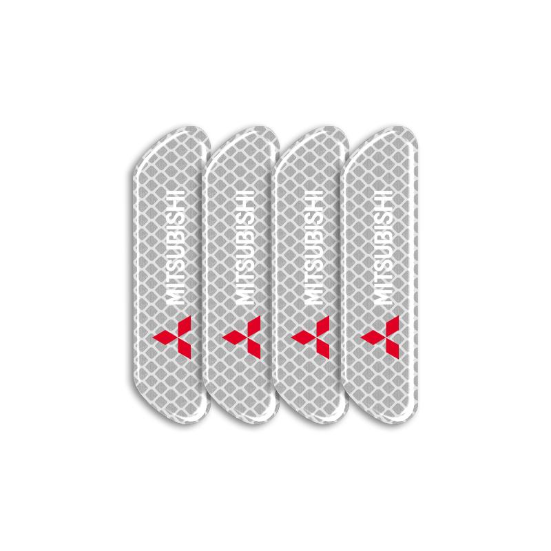 gjdn6 4pcs Car Door Reflective Strips Security Warning Sticker Emblem For Mitsubishi Lancer ASX Outlander Pajero Carisma L200 Galant