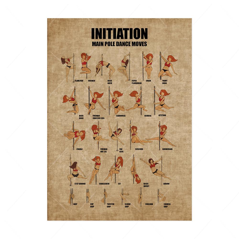 

Современное посвящение Основные движения танца на шесте Обучение настенному искусству Картины на холсте Танцевальные постеры и принты Украшение гостиной 30x40cm No Framed