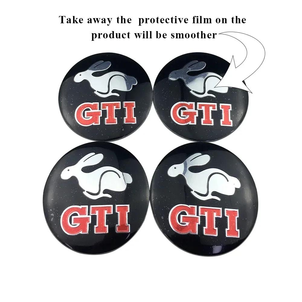 Pegatinas Centrales para Ruedas de Coche de 56MM Insignia de Tapacubos para Volkswagen VW RLINE GTI ABT SR Golf 6 7 8 MK3 MK7 Polo Tiguan Touran Beetle Jetta