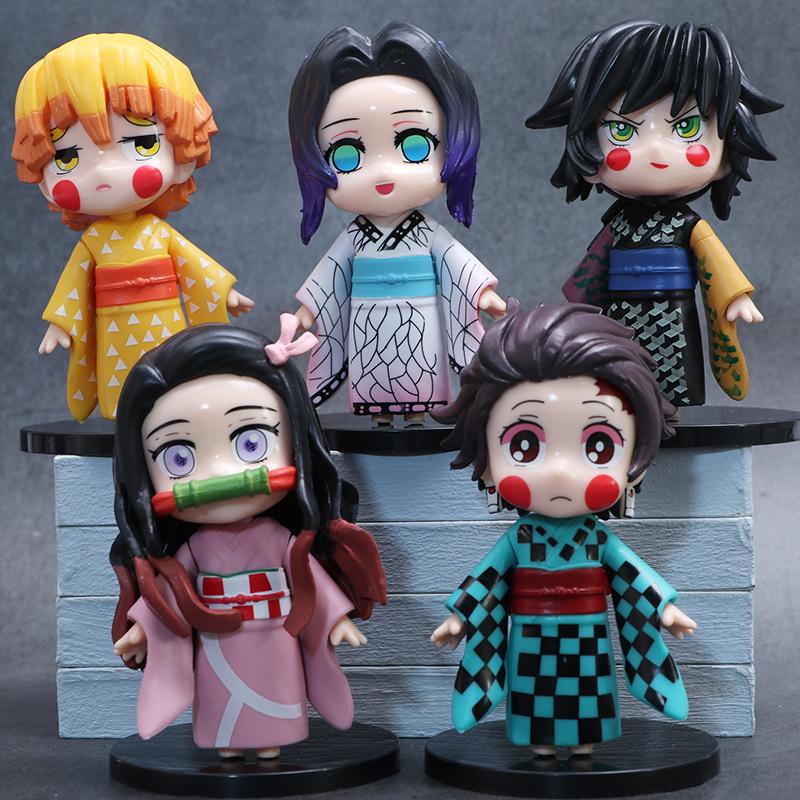 Q-Version Demon Slayer Geburtsblumen Figuren: Tanjiro & Nezuko Anime-Modelle