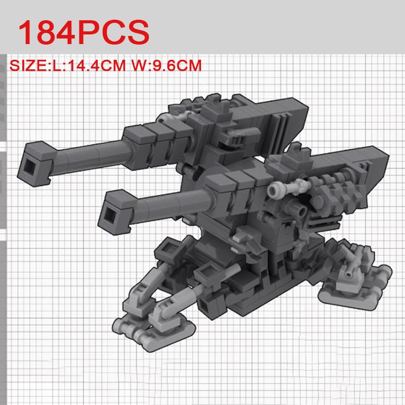 MOC Building Blocks Military Scene Character Accessories Assembled Artillery Mech Radar Receiving Station Bricks Gift Toy K063