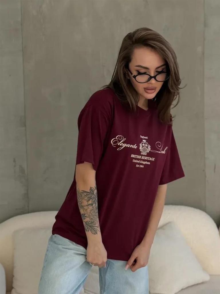 Trendy Oversized Printed Tee: 100% Loose Short Sleeve, Versatile European & American Style