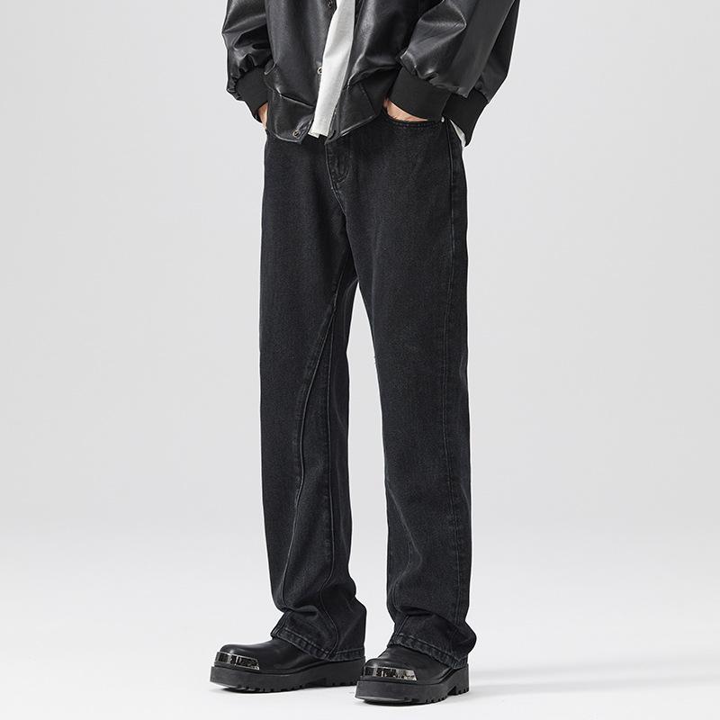 Black Flared Jeans Men's Autumn Trend Brand American High Street Straight Wide Leg Pants Loose Casual Large Size Long Pants