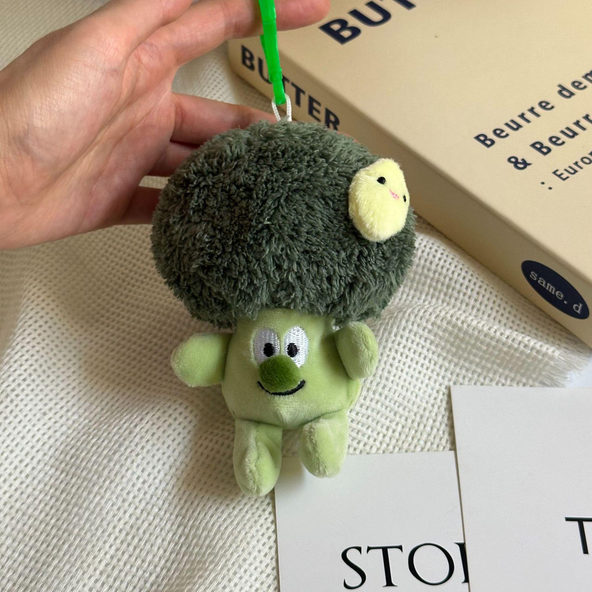 Creative Broccoli Plush Keychain - Cute Vegetable Doll Backpack Charm 14cm