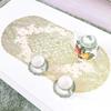 1Pcs Vintage Lace Embroidered Oval Tablecloth for Wedding Party Home Tea Table Mats Kitchen Decoration Waterproof PVC Desk Cloth