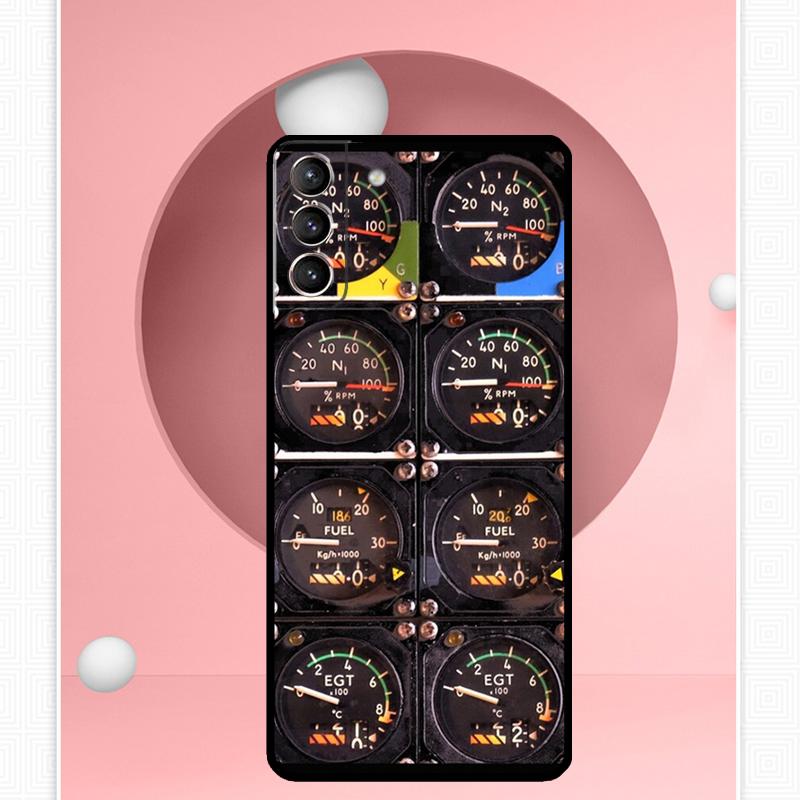 Flight Instruments Case For Samsung Galaxy S25 Ultra S21 S22 S23 S24 Ultra S9 S10 S20 Plus S25 FE Cover Funda