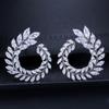 Korean Version of Fashion Zircon Earrings Bridal Jewelry Wheat Ear Full Temperament Earrings Women's Earrings Drop