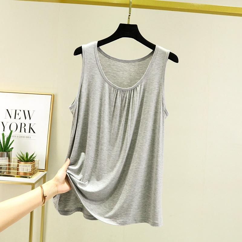 Camisola de Modal para Mujer Tallas Grandes: Top de Verano sin Mangas de Estilo Camiseta de Corte Holgado, Talla Grande