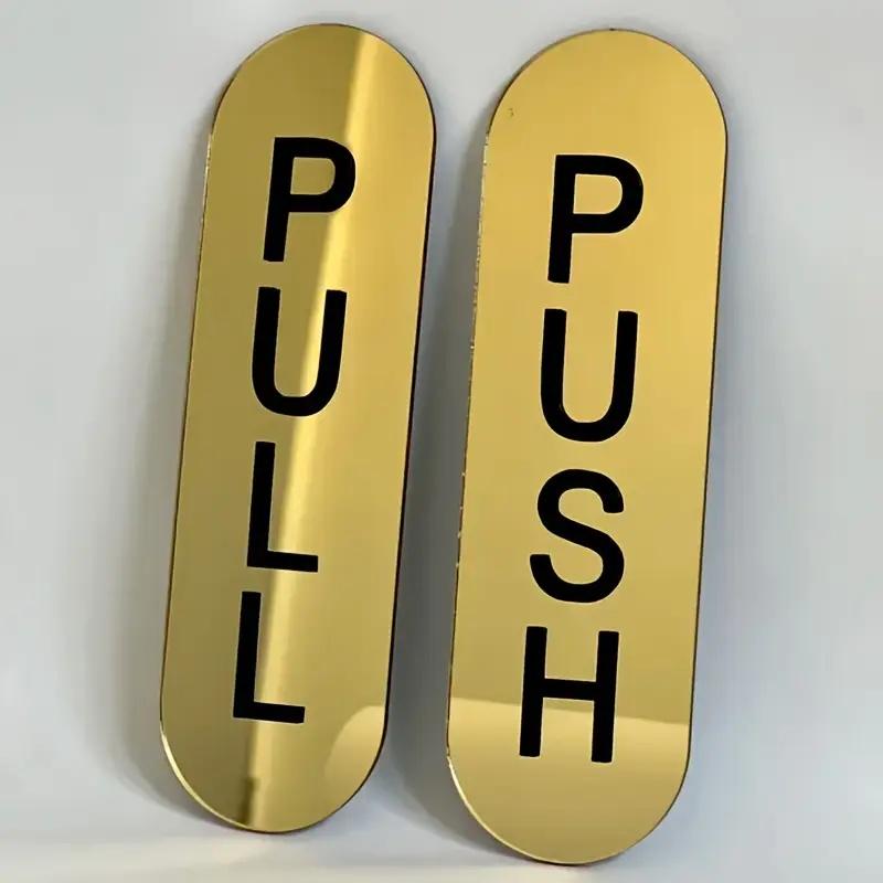 

2pcs 3D Sliding Door Logo Stickers with Letter Logo Stickers, Suitable for Decorating Hotels, Restaurants,shopping Centers 2pcs золотий